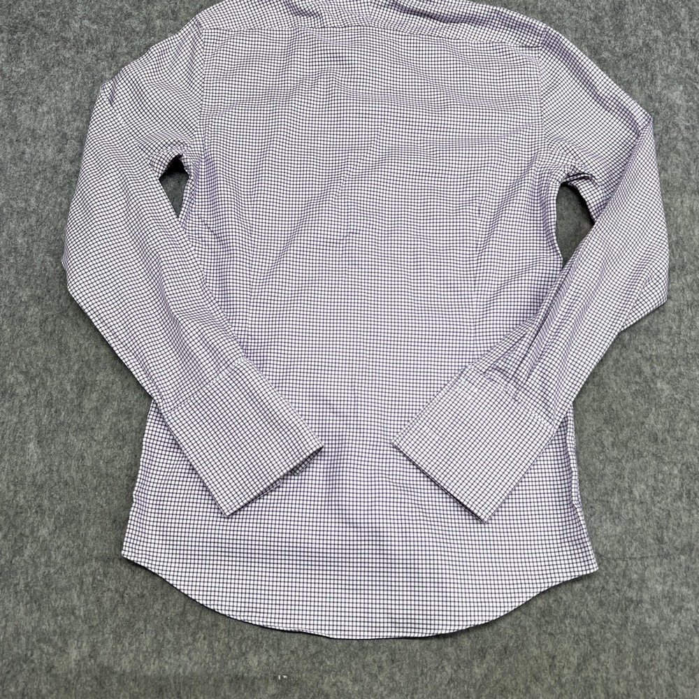 Charles Tyrwhitt Shirt Mens 15.5 34/35 Purple Check Extra‎ Slim Non Iron French - Picture 13 of 15